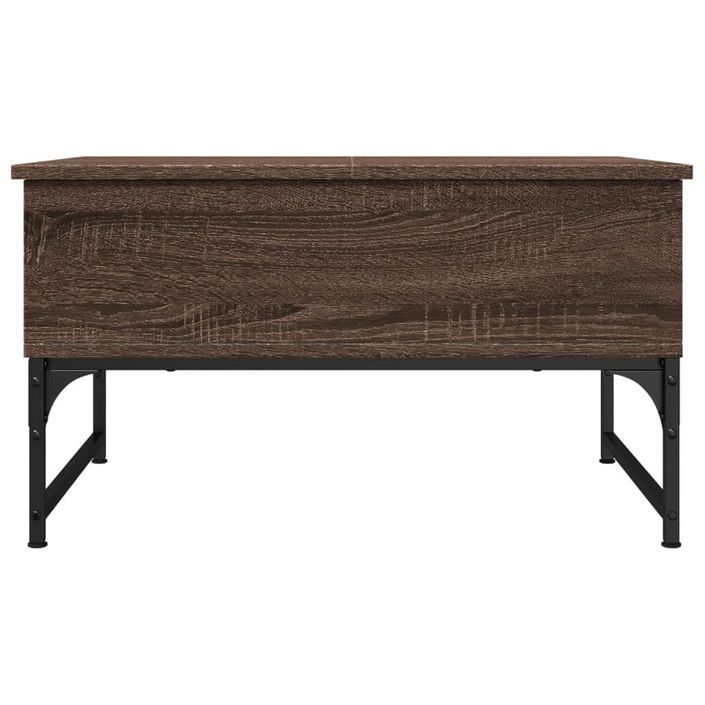 Table basse chêne marron 70x50x40 cm bois d'ingénierie et métal - Photo n°5