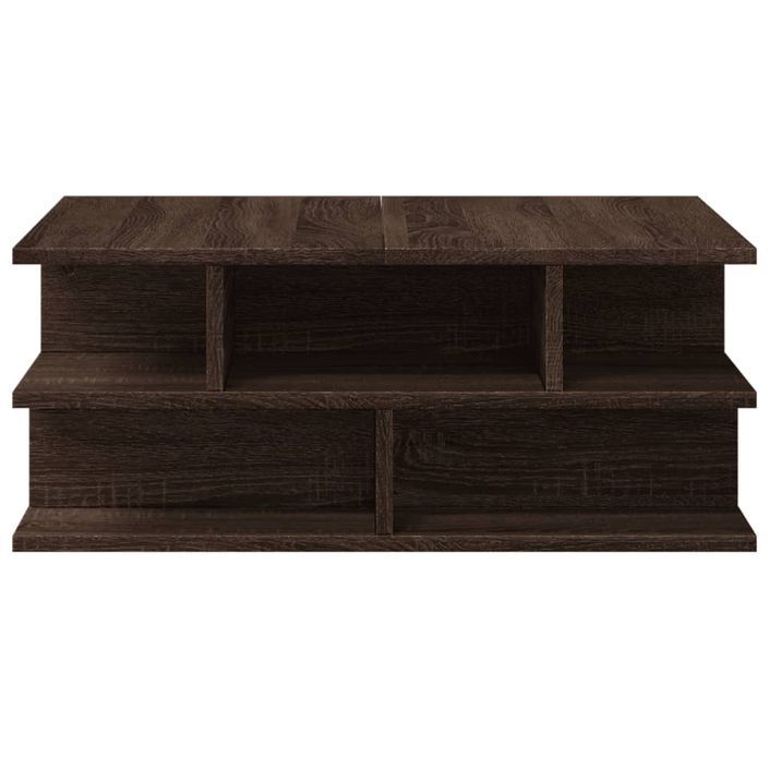 Table basse chêne marron 70x70x29 cm bois d'ingénierie - Photo n°6