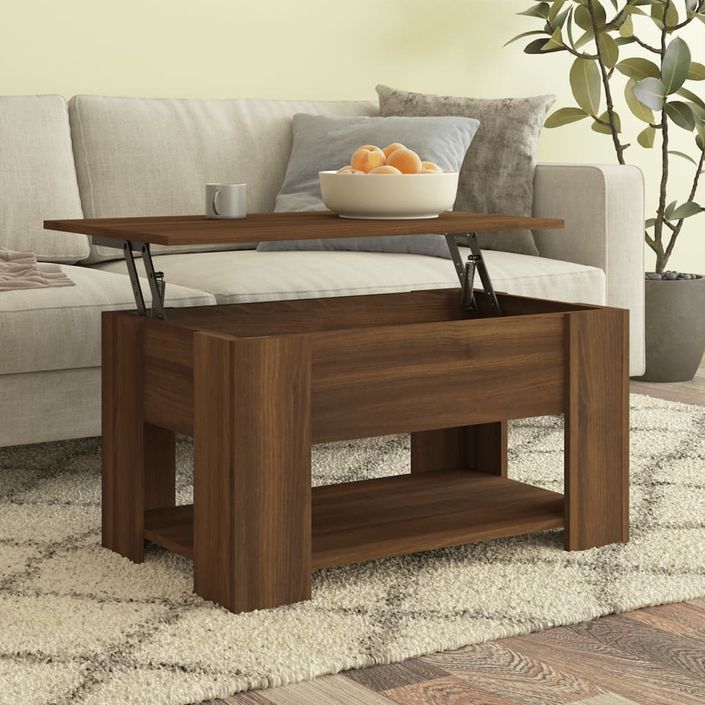 Table basse Chêne marron 79x49x41 cm Bois d'ingénierie - Photo n°1