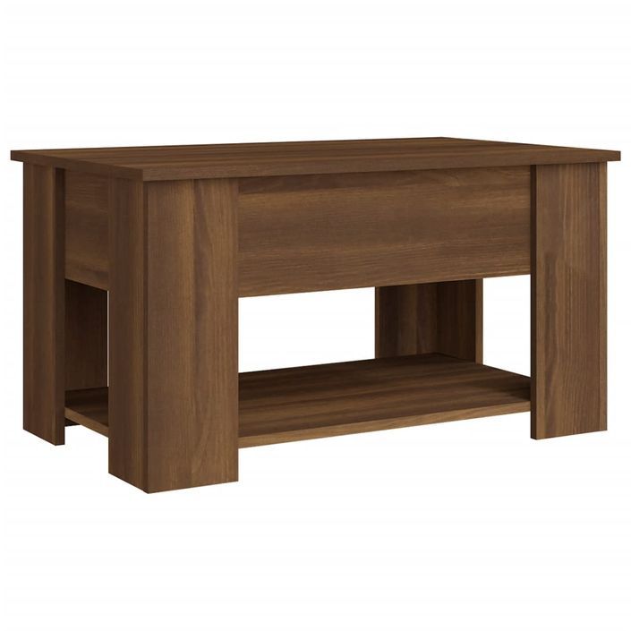 Table basse Chêne marron 79x49x41 cm Bois d'ingénierie - Photo n°5