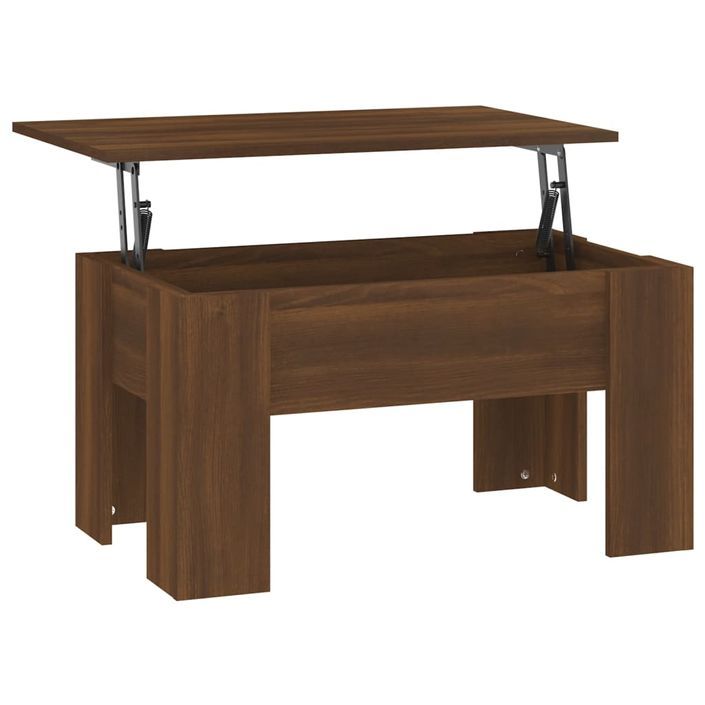 Table basse Chêne marron 79x49x41 cm Bois d'ingénierie - Photo n°5