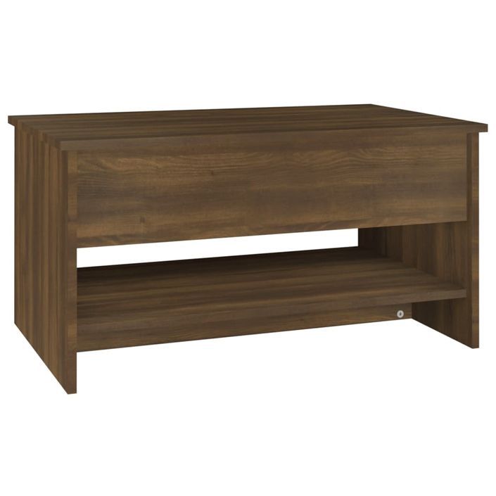 Table basse Chêne marron 80x50x40 cm Bois d'ingénierie - Photo n°5