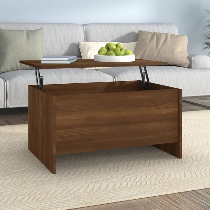 Table basse Chêne marron 80x55,5x41,5 cm Bois d'ingénierie - Photo n°1