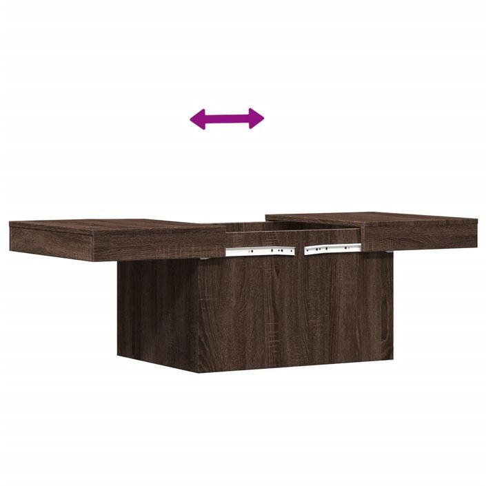 Table basse chêne marron 80x55x40 cm bois d'ingénierie - Photo n°9