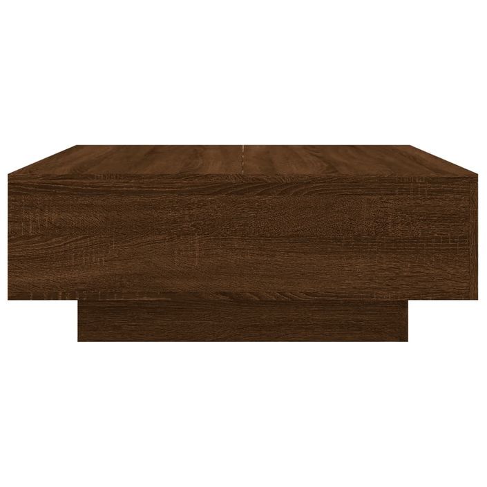 Table basse chêne marron 80x80x31 cm bois d'ingénierie - Photo n°5