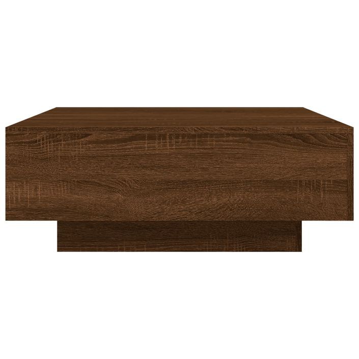 Table basse chêne marron 80x80x31 cm bois d'ingénierie - Photo n°6