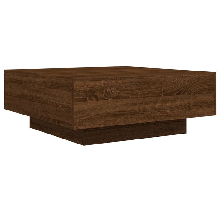 Table basse chêne marron 80x80x31 cm bois d'ingénierie - Photo n°7