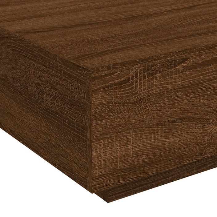 Table basse chêne marron 80x80x31 cm bois d'ingénierie - Photo n°8