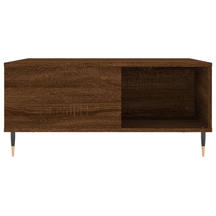 Table basse chêne marron 80x80x36,5 cm bois d'ingénierie - Photo n°4
