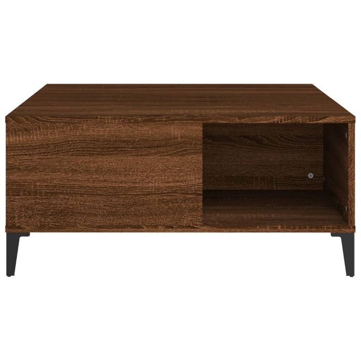 Table basse chêne marron 80x80x36,5 cm bois d'ingénierie - Photo n°6