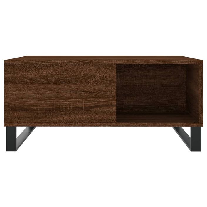 Table basse chêne marron 80x80x36,5 cm bois d'ingénierie - Photo n°4