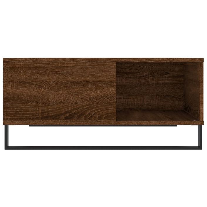 Table basse chêne marron 80x80x36,5 cm bois d'ingénierie - Photo n°5