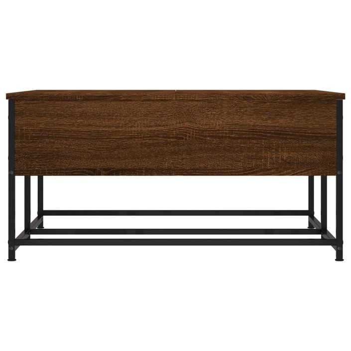 Table basse chêne marron 80x80x40 cm bois d'ingénierie - Photo n°7