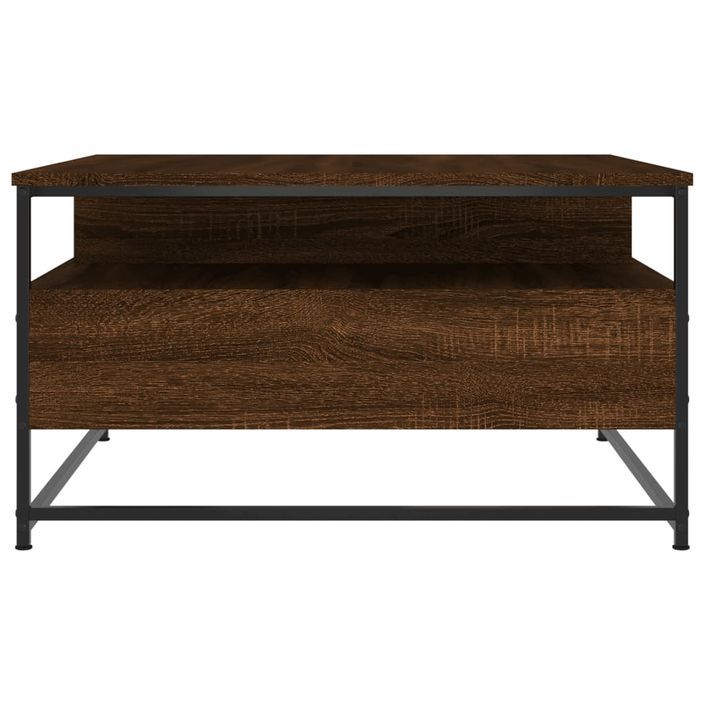 Table basse chêne marron 80x80x45 cm bois d'ingénierie - Photo n°7