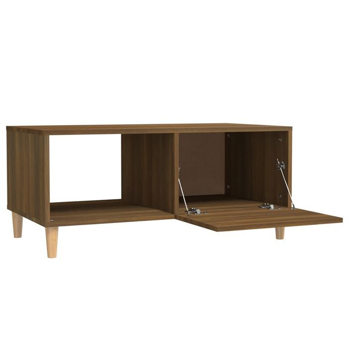 Table basse Chêne marron 89,5x50x40 cm Bois d'ingénierie - Photo n°7