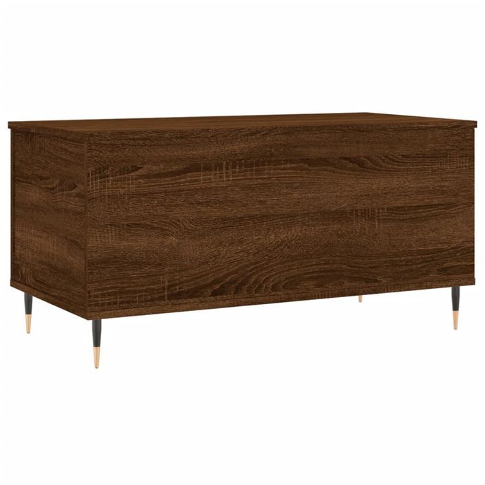 Table basse Chêne marron 90x44,5x45 cm Bois d'ingénierie - Photo n°5