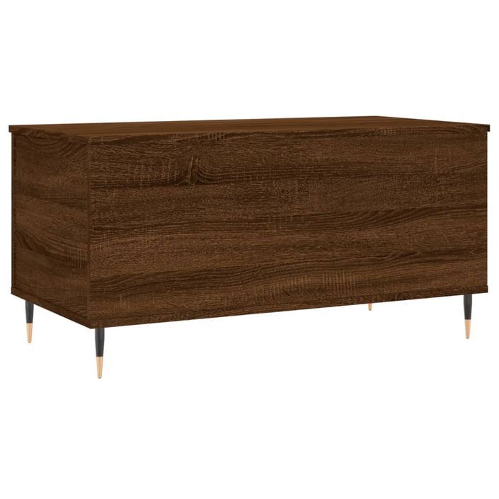 Table basse Chêne marron 90x44,5x45 cm Bois d'ingénierie - Photo n°8