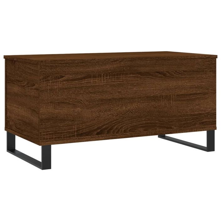 Table basse Chêne marron 90x44,5x45 cm Bois d'ingénierie - Photo n°5