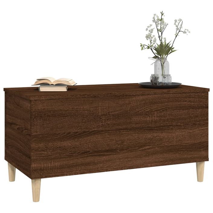 Table basse Chêne marron 90x44,5x45 cm Bois d'ingénierie - Photo n°4