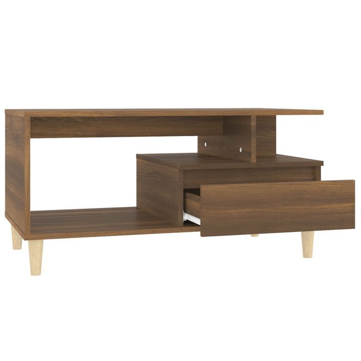 Table basse Chêne marron 90x49x45 cm Bois d'ingénierie - Photo n°6