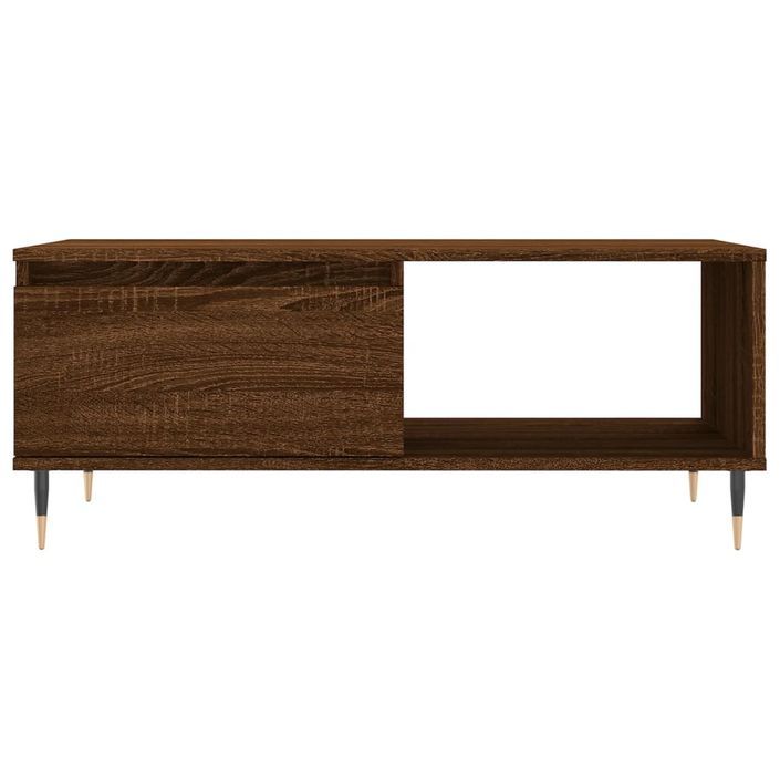 Table basse Chêne marron 90x50x36,5 cm Bois d'ingénierie - Photo n°5