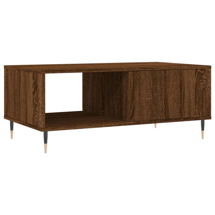 Table basse Chêne marron 90x50x36,5 cm Bois d'ingénierie - Photo n°8