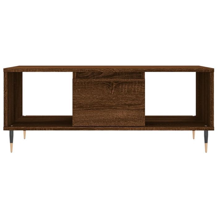 Table basse Chêne marron 90x50x36,5 cm Bois d'ingénierie - Photo n°5