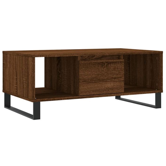 Table basse Chêne marron 90x50x36,5 cm Bois d'ingénierie - Photo n°1