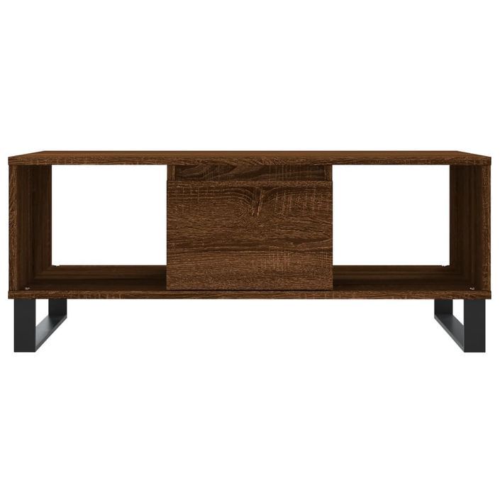 Table basse Chêne marron 90x50x36,5 cm Bois d'ingénierie - Photo n°5