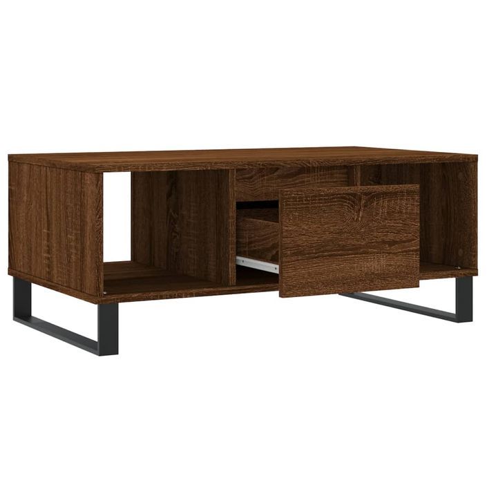 Table basse Chêne marron 90x50x36,5 cm Bois d'ingénierie - Photo n°6