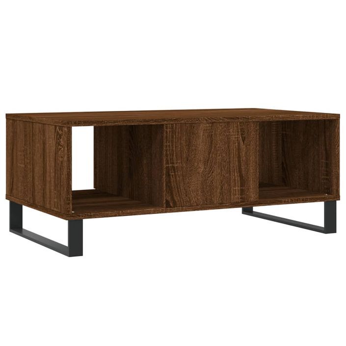 Table basse Chêne marron 90x50x36,5 cm Bois d'ingénierie - Photo n°8