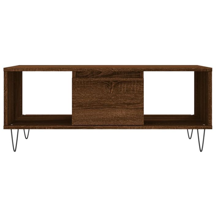 Table basse Chêne marron 90x50x36,5 cm Bois d'ingénierie - Photo n°5