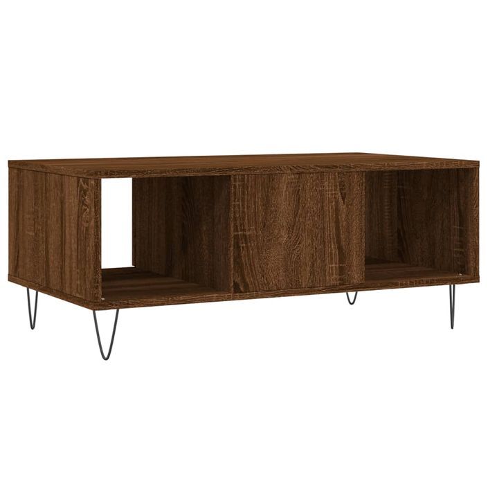 Table basse Chêne marron 90x50x36,5 cm Bois d'ingénierie - Photo n°8