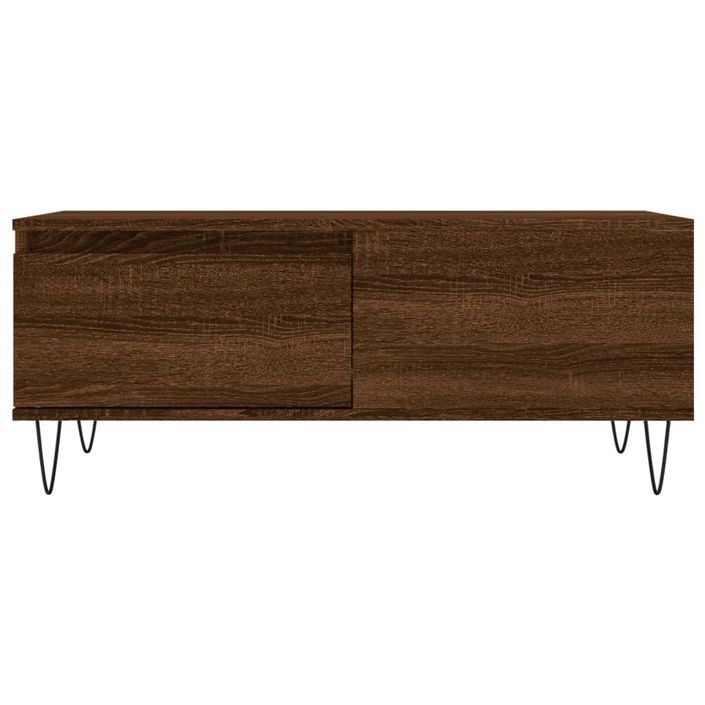 Table basse Chêne marron 90x50x36,5 cm Bois d'ingénierie - Photo n°5