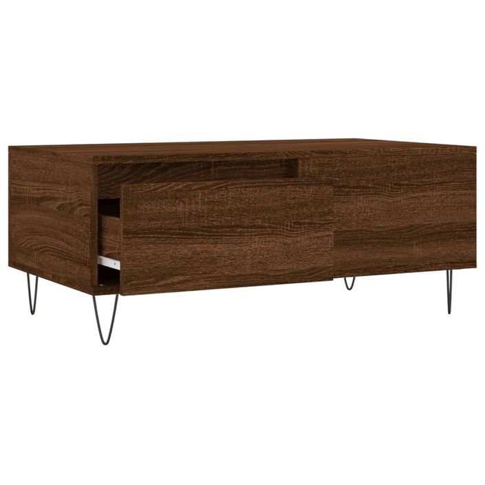 Table basse Chêne marron 90x50x36,5 cm Bois d'ingénierie - Photo n°6