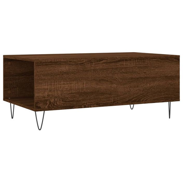 Table basse Chêne marron 90x50x36,5 cm Bois d'ingénierie - Photo n°8