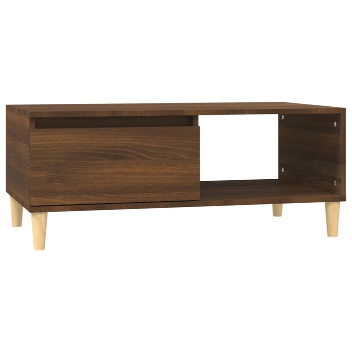 Table basse Chêne marron 90x50x36,5 cm Bois d'ingénierie - Photo n°1