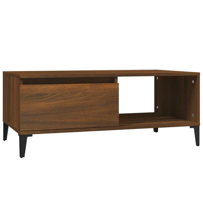 Table basse Chêne marron 90x50x36,5 cm Bois d'ingénierie - Photo n°1