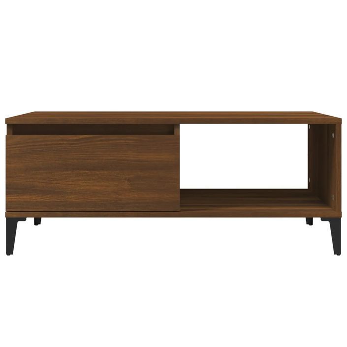 Table basse Chêne marron 90x50x36,5 cm Bois d'ingénierie - Photo n°5