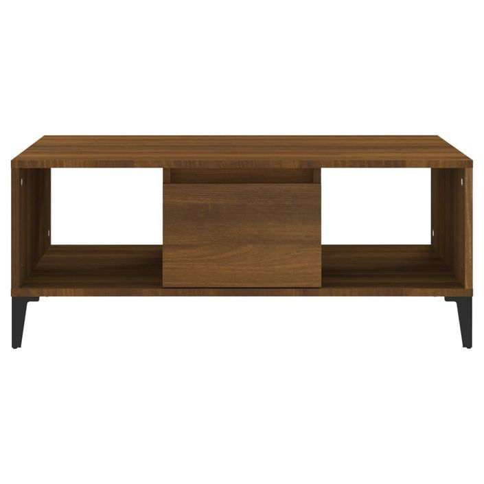 Table basse Chêne marron 90x50x36,5 cm Bois d'ingénierie - Photo n°5