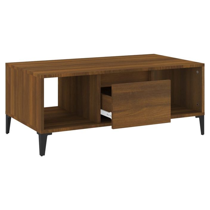 Table basse Chêne marron 90x50x36,5 cm Bois d'ingénierie - Photo n°6