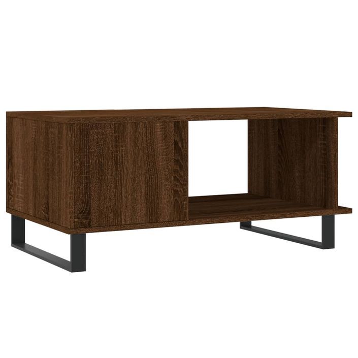 Table basse chêne marron 90x50x40 cm bois d'ingénierie - Photo n°8
