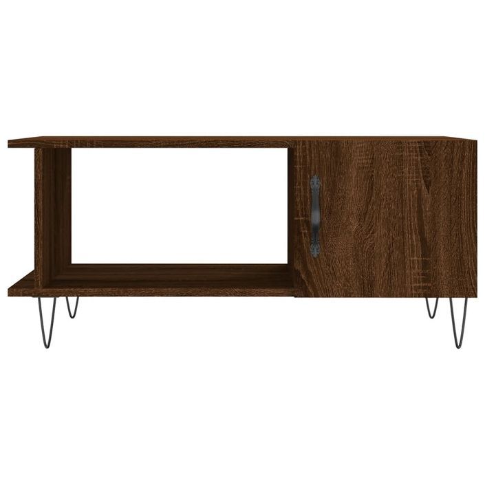 Table basse chêne marron 90x50x40 cm bois d'ingénierie - Photo n°5