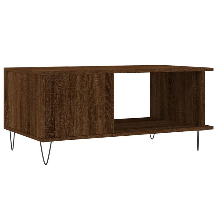 Table basse chêne marron 90x50x40 cm bois d'ingénierie - Photo n°8