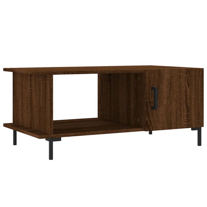 Table basse chêne marron 90x50x40 cm bois d'ingénierie - Photo n°2