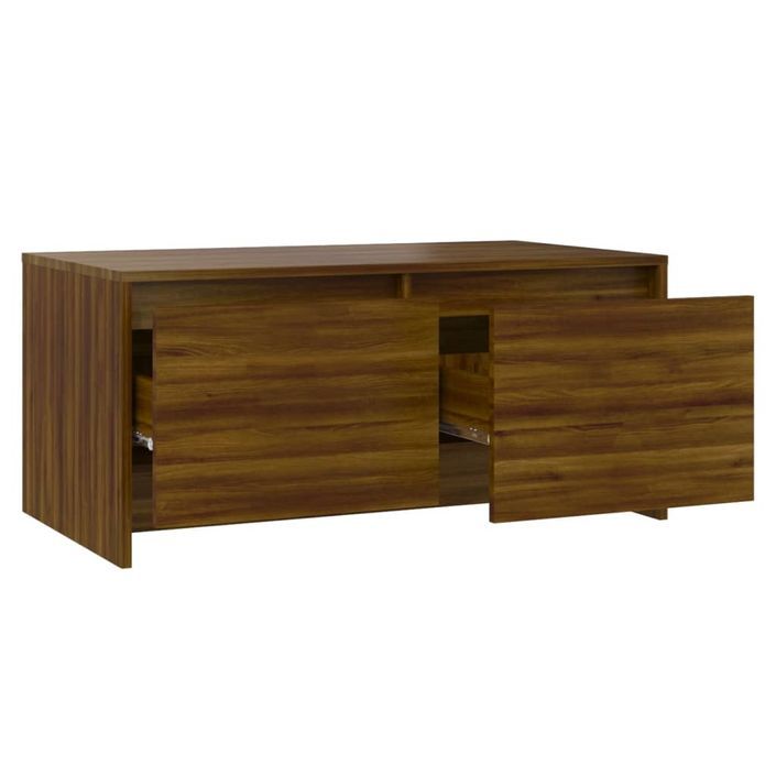 Table basse Chêne marron 90x50x41,5 cm Bois d'ingénierie - Photo n°7