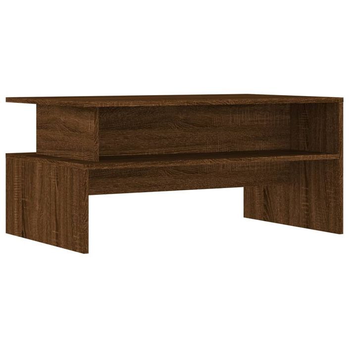 Table basse chêne marron 90x55x42,5 cm bois d'ingénierie - Photo n°2