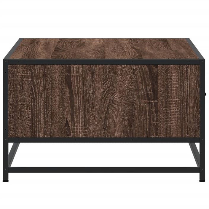 Table basse chêne marron 90x57x35 cm bois d'ingénierie et métal - Photo n°6