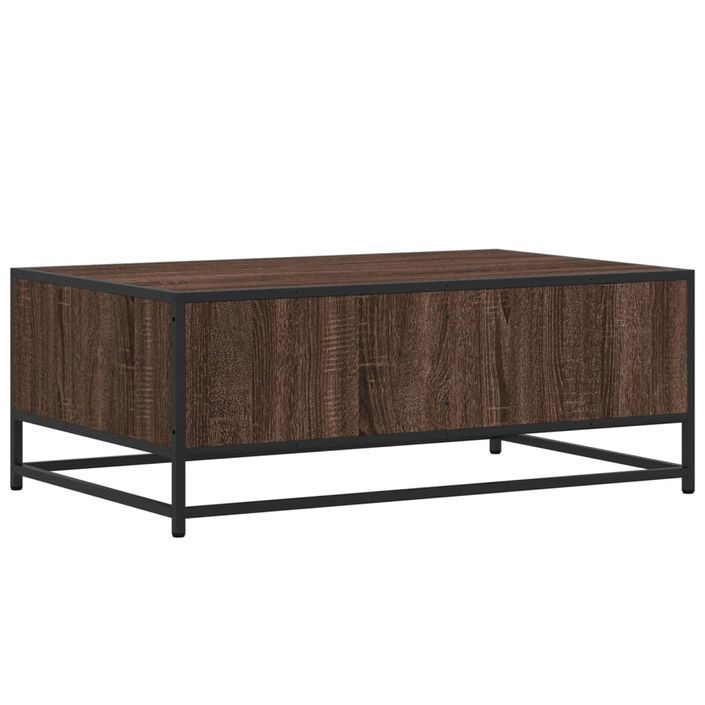 Table basse chêne marron 90x57x35 cm bois d'ingénierie et métal - Photo n°7