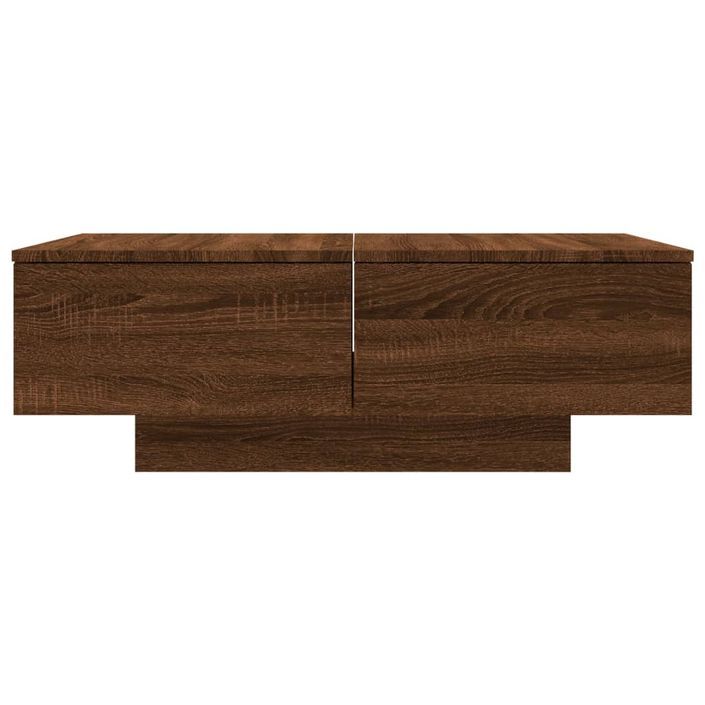 Table basse Chêne marron 90x60x31 cm Bois d'ingénierie - Photo n°5